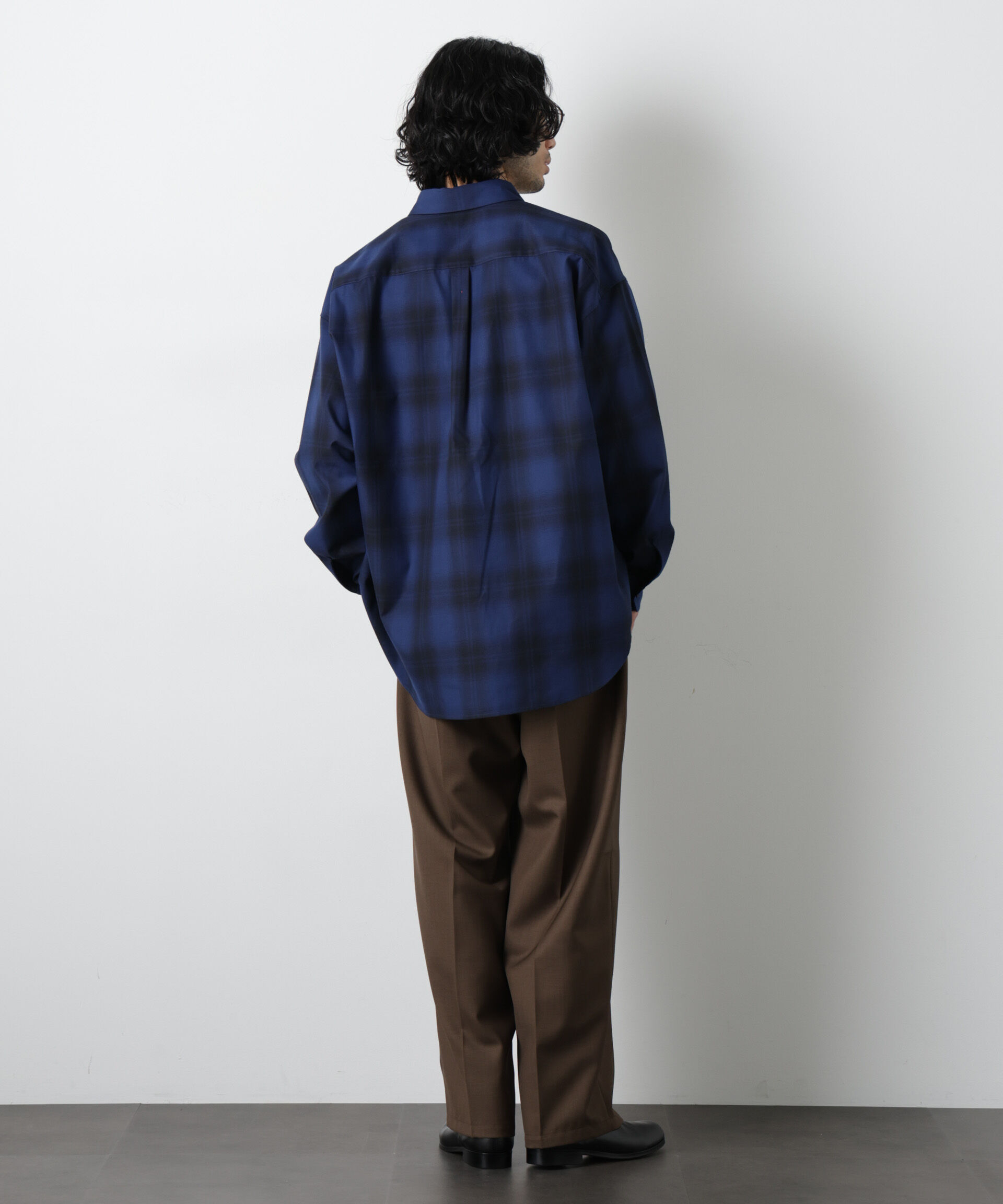 nano･universe「ビッグドレープチェックシャツ 長袖」|シャツ・ブラウス|