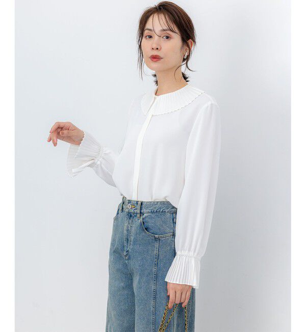 組曲「ライトデシン プリーツブラウス」|シャツ・ブラウス|