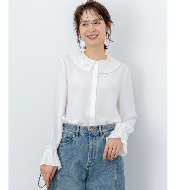 組曲「ライトデシン プリーツブラウス」|シャツ・ブラウス|