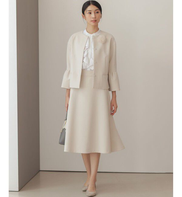 組曲「【KUMIKYOKU NAVY】コットンタッチシャーティングラッフルフレア ブラウス」|シャツ・ブラウス|