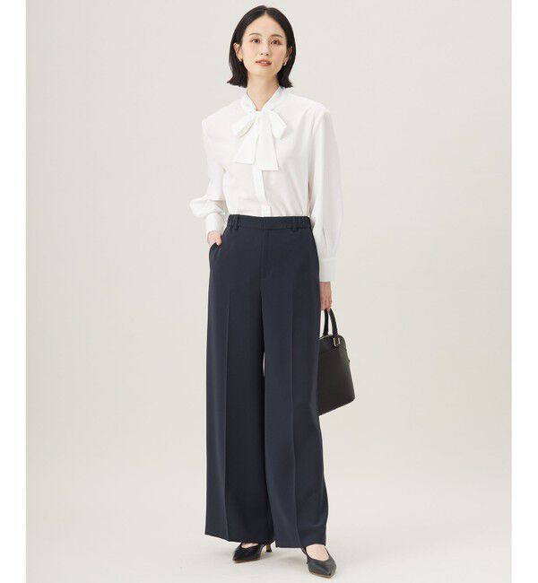 自由区「【洗える】ナチュラルタッチボウタイ ブラウス」|シャツ・ブラウス|