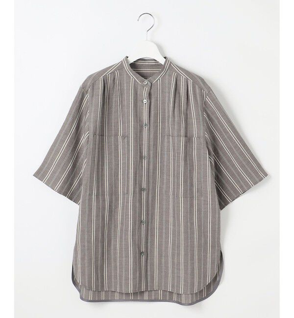 自由区「【セットアップ対応】リネンビスコースストライプ シャツ」|シャツ・ブラウス|