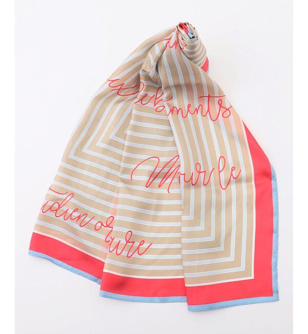 自由区「ストライプレター スカーフ」|バンダナ・スカーフ|ベージュ系