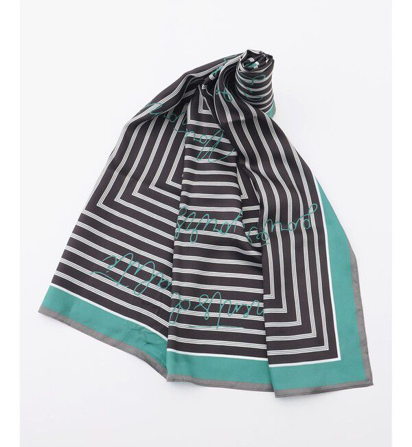 自由区「ストライプレター スカーフ」|バンダナ・スカーフ|ブラウン系