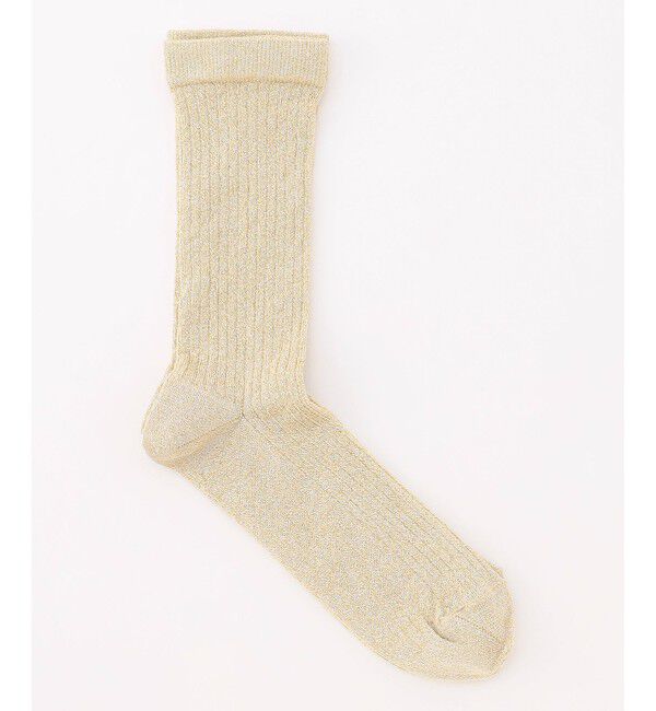 自由区「リブ ソックス」|ソックス|ゴールド(ラメ)