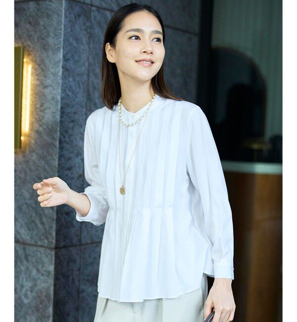 自由区「ドレープブロードタック ブラウス」|シャツ・ブラウス|オフ