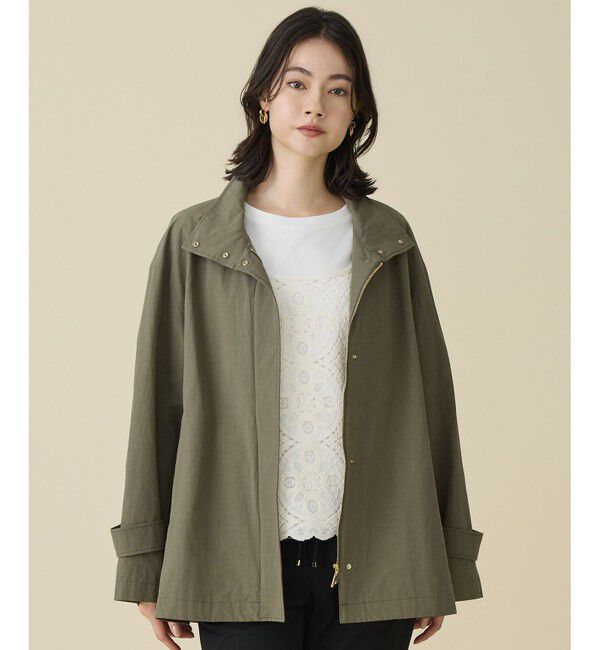自由区「コットンリネンウェザーライト コート」|その他|カーキ