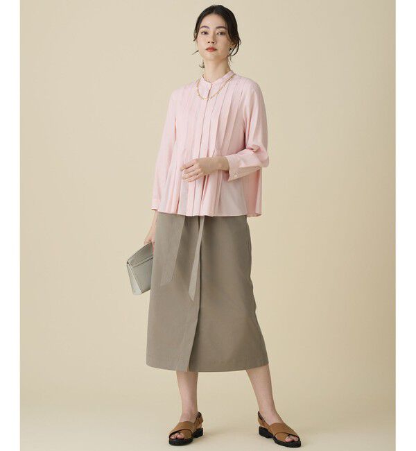 自由区「ブラッシュドコットンサテンナロー スカート」|スカート|