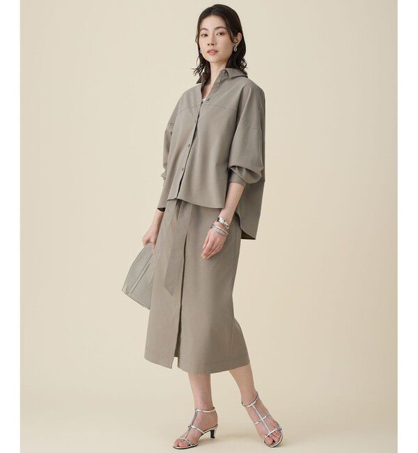 自由区「ブラッシュドコットンサテンナロー スカート」|スカート|