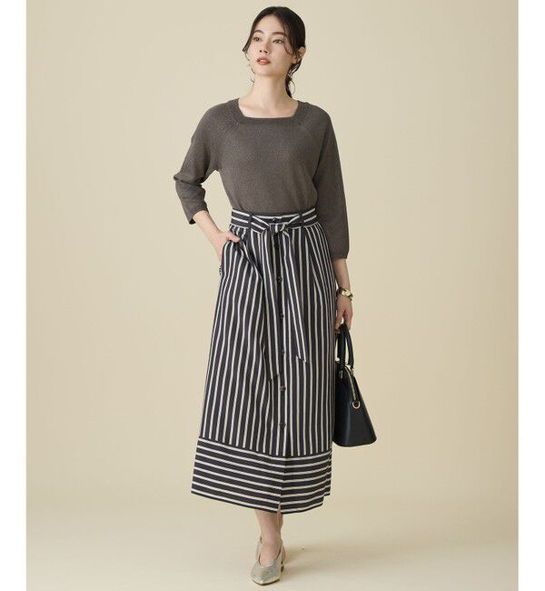 自由区「ビスコースナイロンドビーストライプ スカート」|スカート|