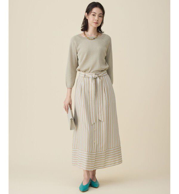 自由区「ペーパーコットンスクエアネックニット プルオーバー」|ニット・セーター|