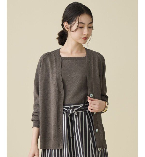 自由区「ペーパーコットンニット カーディガン」|カーディガン|ブラウン