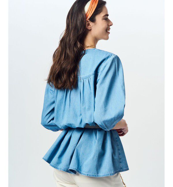 23区「【Oggi4月号掲載/洗える】23区DENIM ライトダンガリー ブラウス」|シャツ・ブラウス|