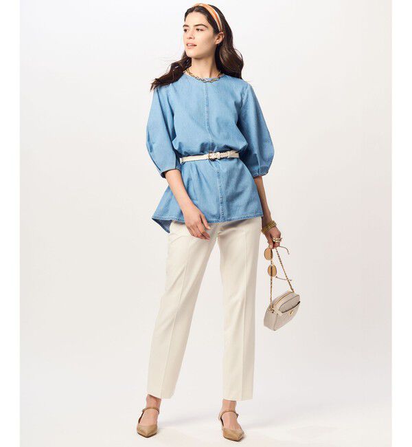 23区「【Oggi4月号掲載/洗える】23区DENIM ライトダンガリー ブラウス」|シャツ・ブラウス|
