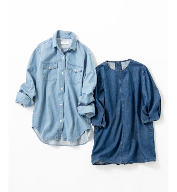 23区「【Oggi4月号掲載/洗える】23区DENIM ライトダンガリー ブラウス」|シャツ・ブラウス|