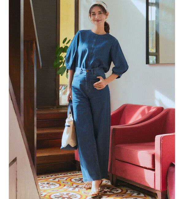 23区「【Oggi4月号掲載/洗える】23区DENIM ライトダンガリー ブラウス」|シャツ・ブラウス|