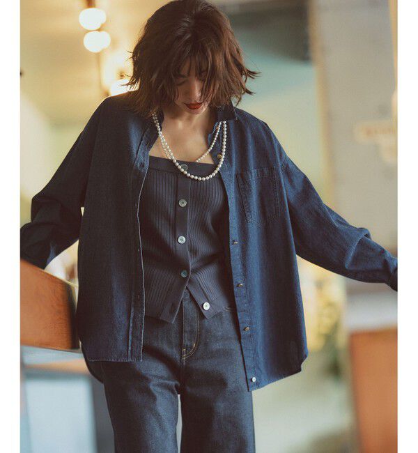 23区「【洗える】ライトダンガリー 2WAY シャツ」|シャツ・ブラウス|ネイビー系