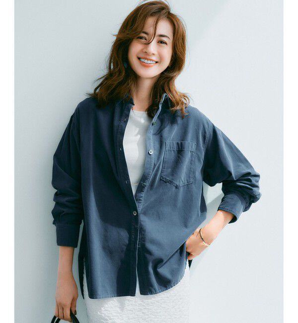 23区「【見上愛さん着用/Oggi11月号掲載】コットン コーデュロイ シャツ」|シャツ・ブラウス|ダルブルー系
