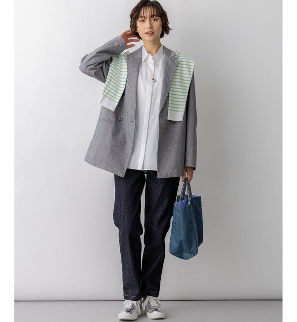 23区「スラブツイルストレッチ オーバーサイズ ダブルジャケット」|その他|