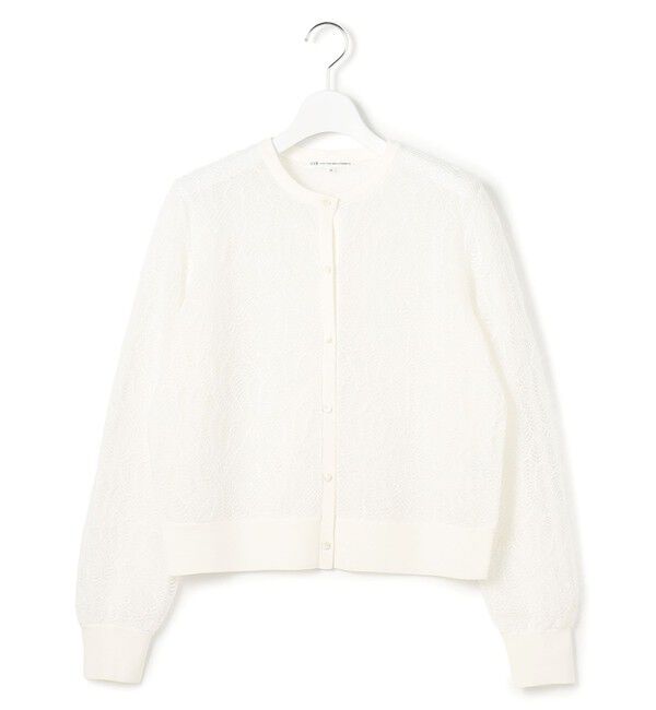 23区「ラッセルレース ニット カーディガン」|カーディガン|