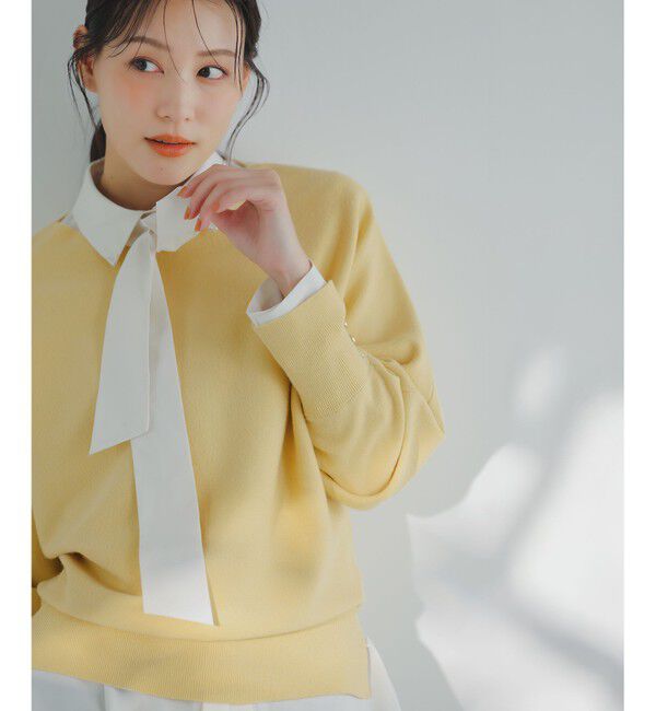 ANY SIS「ボウタイ付きビジュー シャツ」|シャツ・ブラウス|