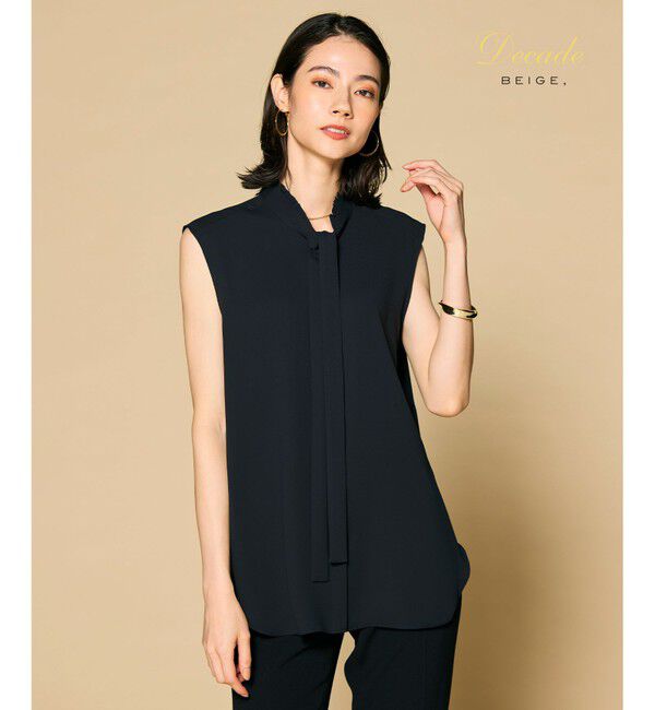 BEIGE,「【洗える】EVA / ボウタイブラウス」|シャツ・ブラウス|Black