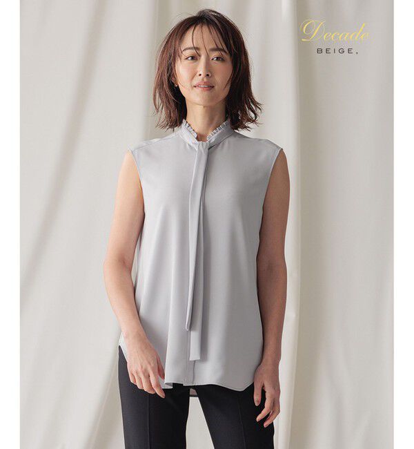 BEIGE,「【洗える】EVA / ボウタイブラウス」|シャツ・ブラウス|Ice Blue