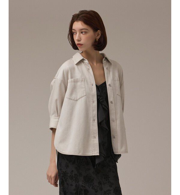 GRACE CONTINENTAL「ツイルハーフスリーブシャツ」|シャツ・ブラウス|ベージュ