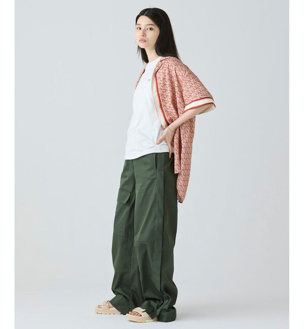 LACOSTE「ウィメンズオープンカラーモノグラムシャツ」|シャツ・ブラウス|