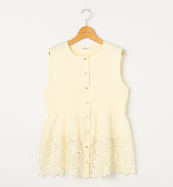 NOLLEY'S「《手洗い可能》レース付きペプラムベスト」|ベスト・ジレ|