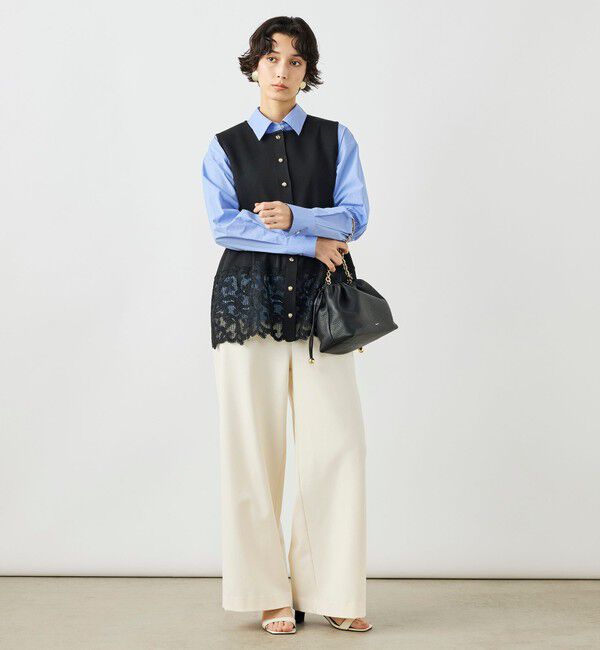 NOLLEY'S「《手洗い可能》レース付きペプラムベスト」|ベスト・ジレ|