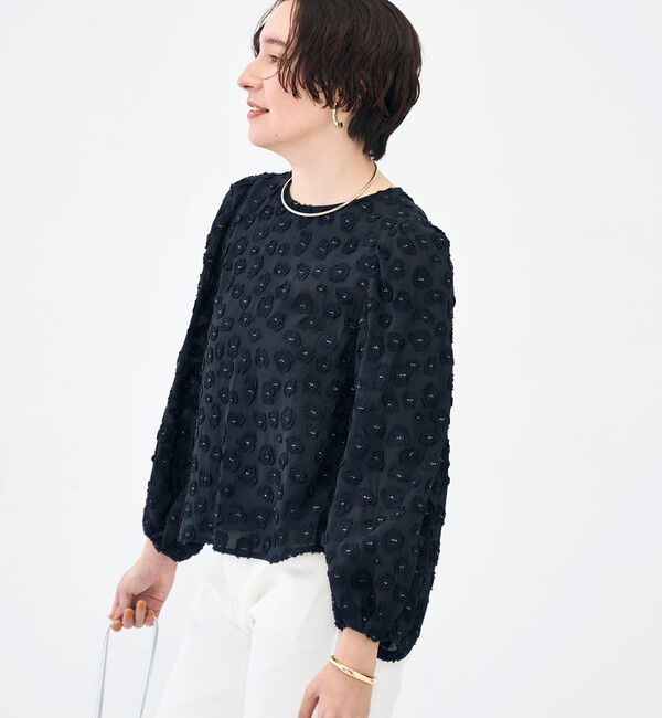 NOLLEY'S「【KIRYU】ウォッシャブル花柄ジャガードブラウス」|シャツ・ブラウス|