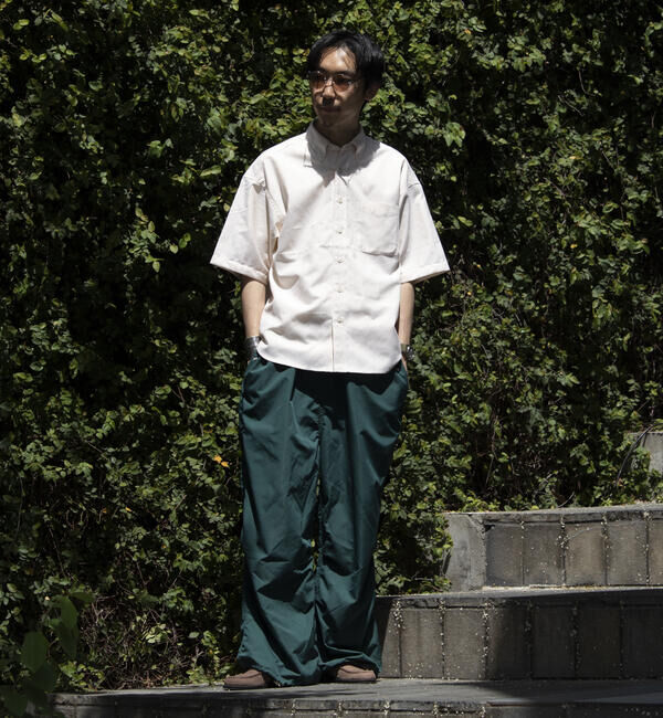 GLOSTER「【GLOSTER/グロスター】オーバーサイズ オックスボタンダウン ストライプシャツ 半袖」|シャツ・ブラウス|