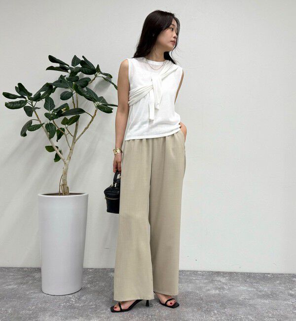 fredy emue「【低身長サイズ34有り】ドライポリイージーセミワイドパンツ」|チノ|