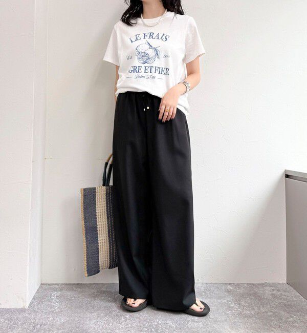 fredy emue「【低身長サイズ34有り】ドライポリイージーセミワイドパンツ」|チノ|