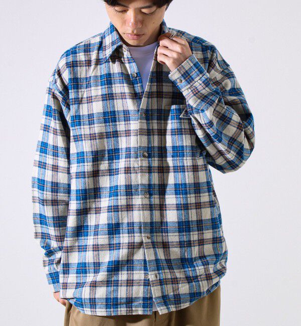 GLOSTER「【GEVACO/ゲバコ】裾ストレートカット ネルシャツ」|シャツ・ブラウス|