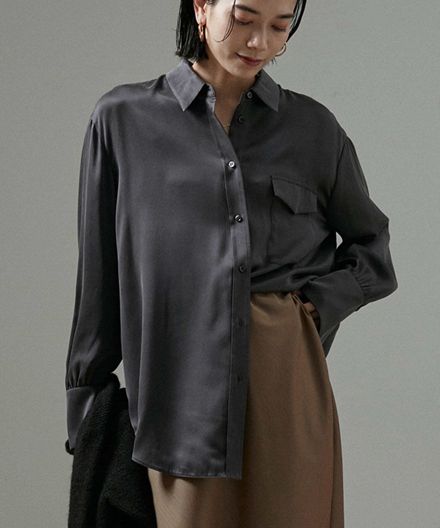 SALON adam et rope'「[24AW]GENTLE SILK シャツブラウス【セットアップ対応】」|シャツ・ブラウス|