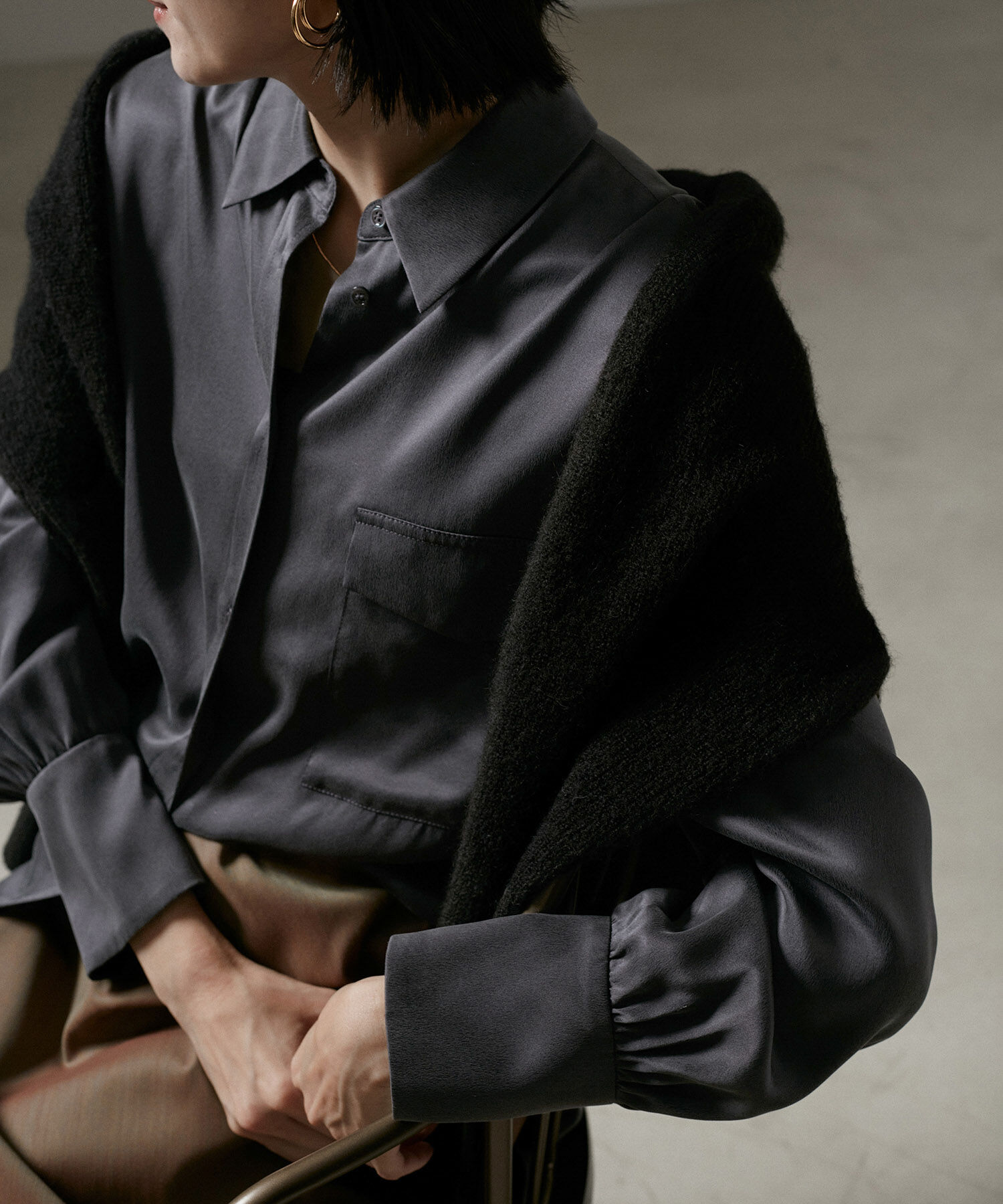 SALON adam et rope'「[24AW]GENTLE SILK シャツブラウス【セットアップ対応】」|シャツ・ブラウス|