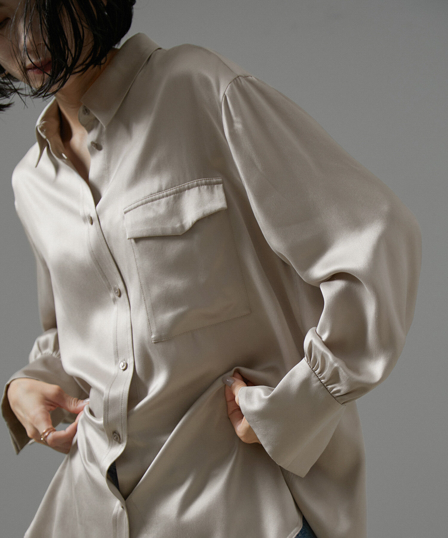 SALON adam et rope'「[24AW]GENTLE SILK シャツブラウス【セットアップ対応】」|シャツ・ブラウス|