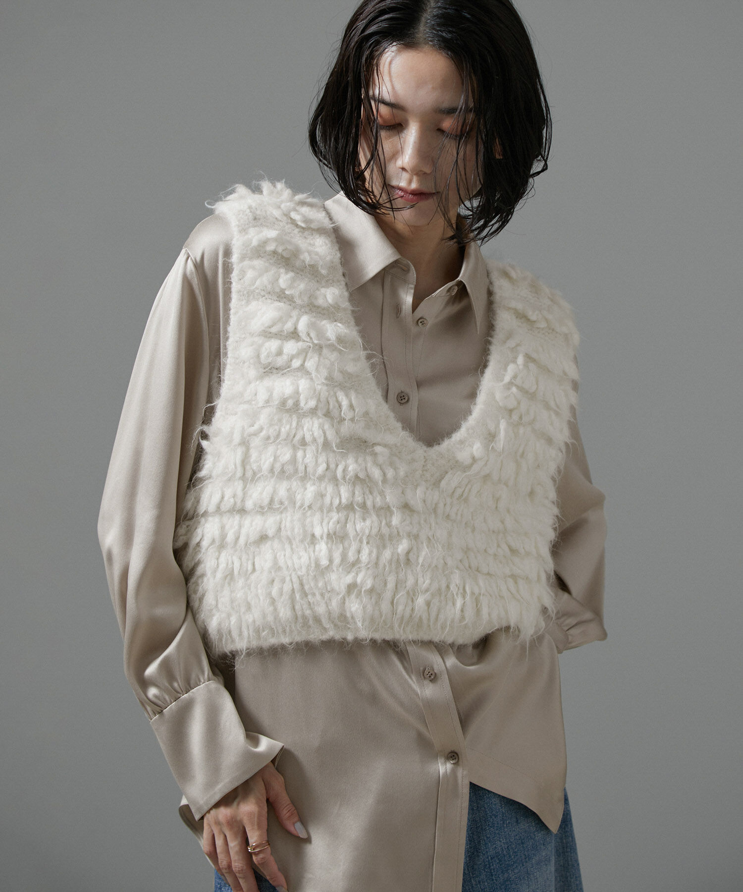 SALON adam et rope'「[24AW]GENTLE SILK シャツブラウス【セットアップ対応】」|シャツ・ブラウス|