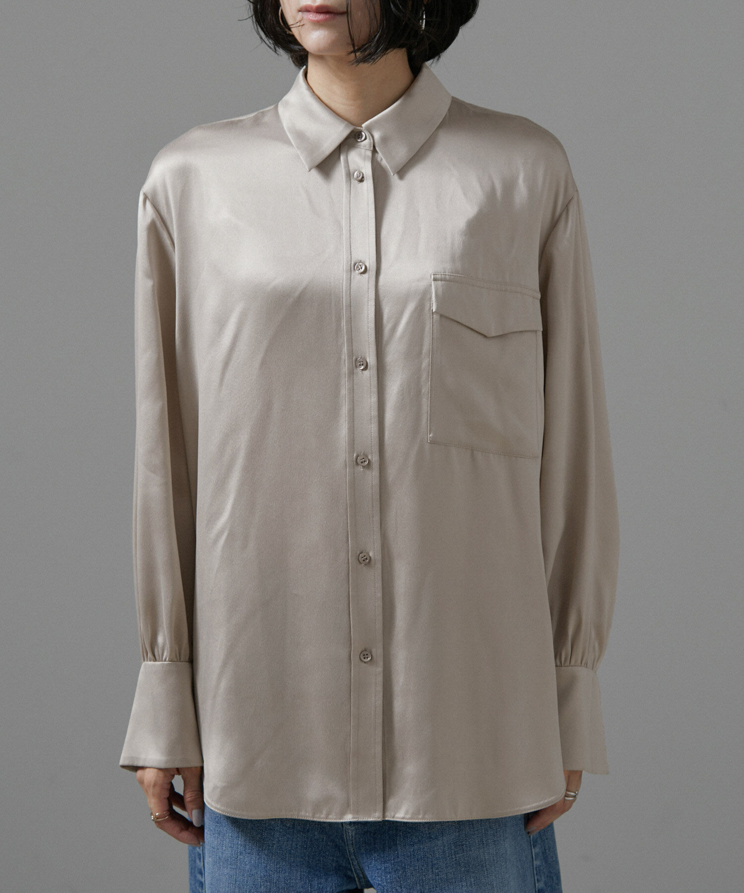 SALON adam et rope'「[24AW]GENTLE SILK シャツブラウス【セットアップ対応】」|シャツ・ブラウス|