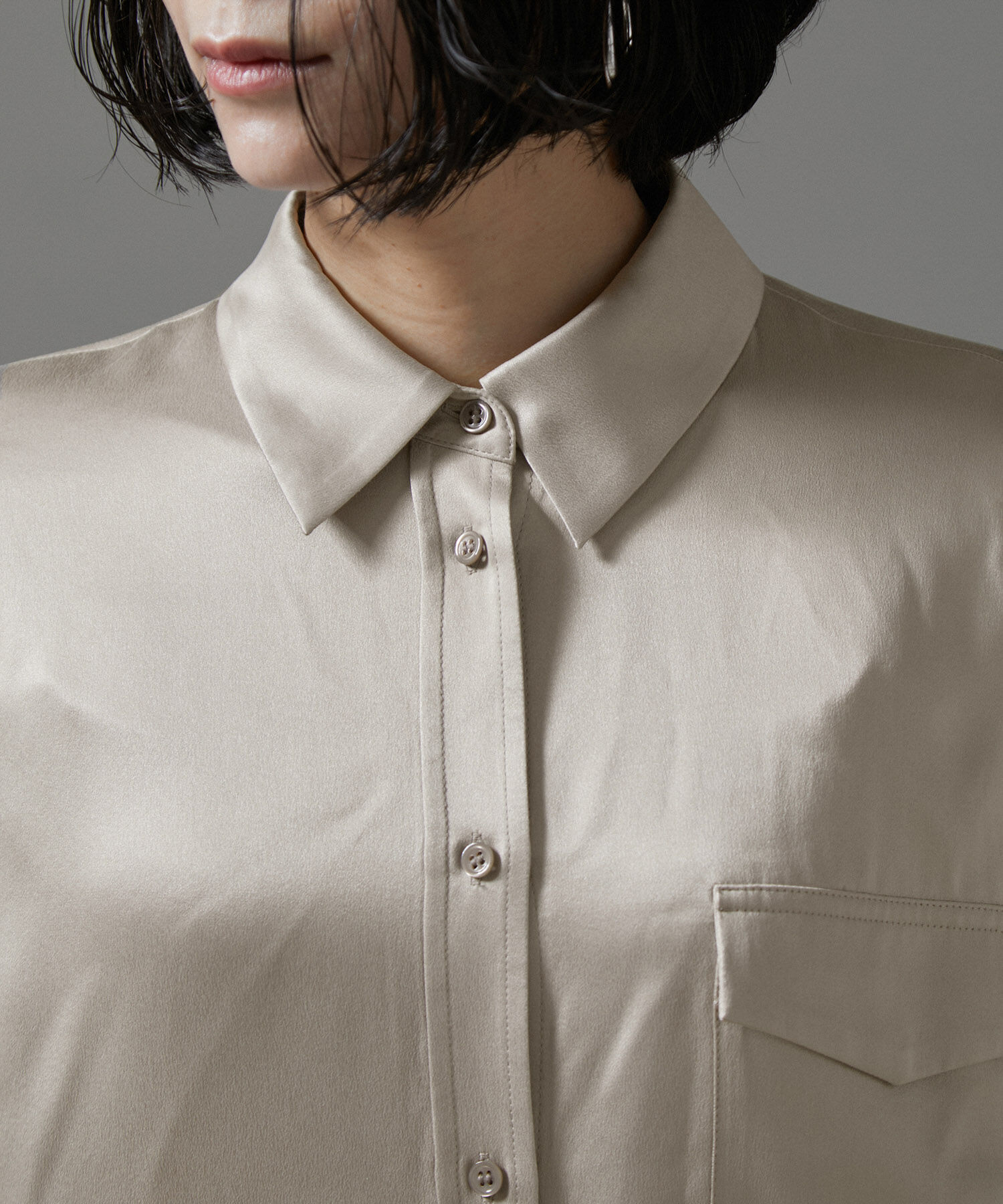 SALON adam et rope'「[24AW]GENTLE SILK シャツブラウス【セットアップ対応】」|シャツ・ブラウス|