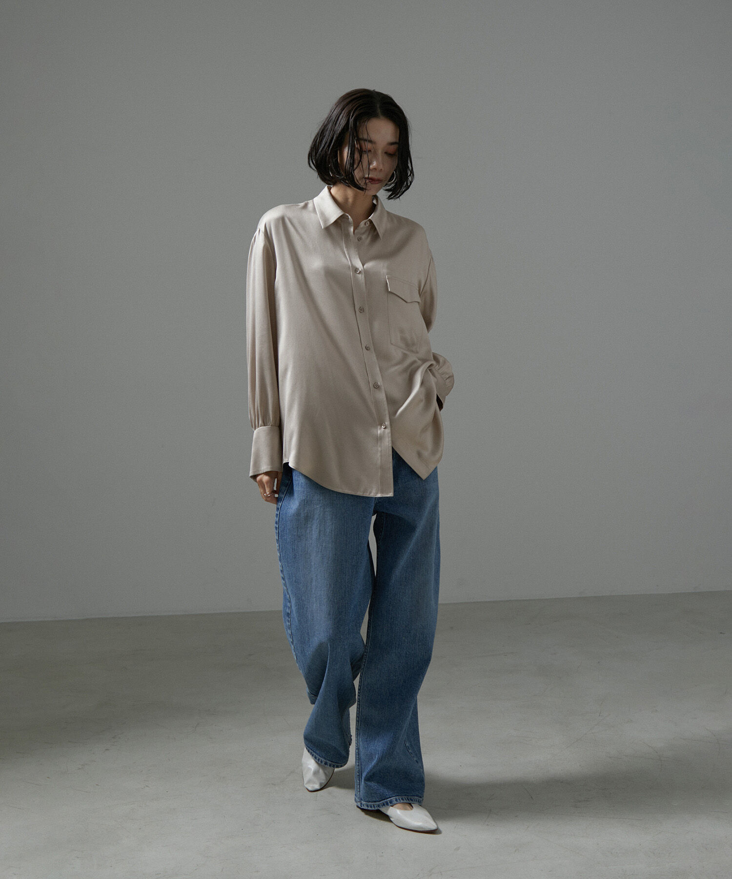 SALON adam et rope'「[24AW]GENTLE SILK シャツブラウス【セットアップ対応】」|シャツ・ブラウス|