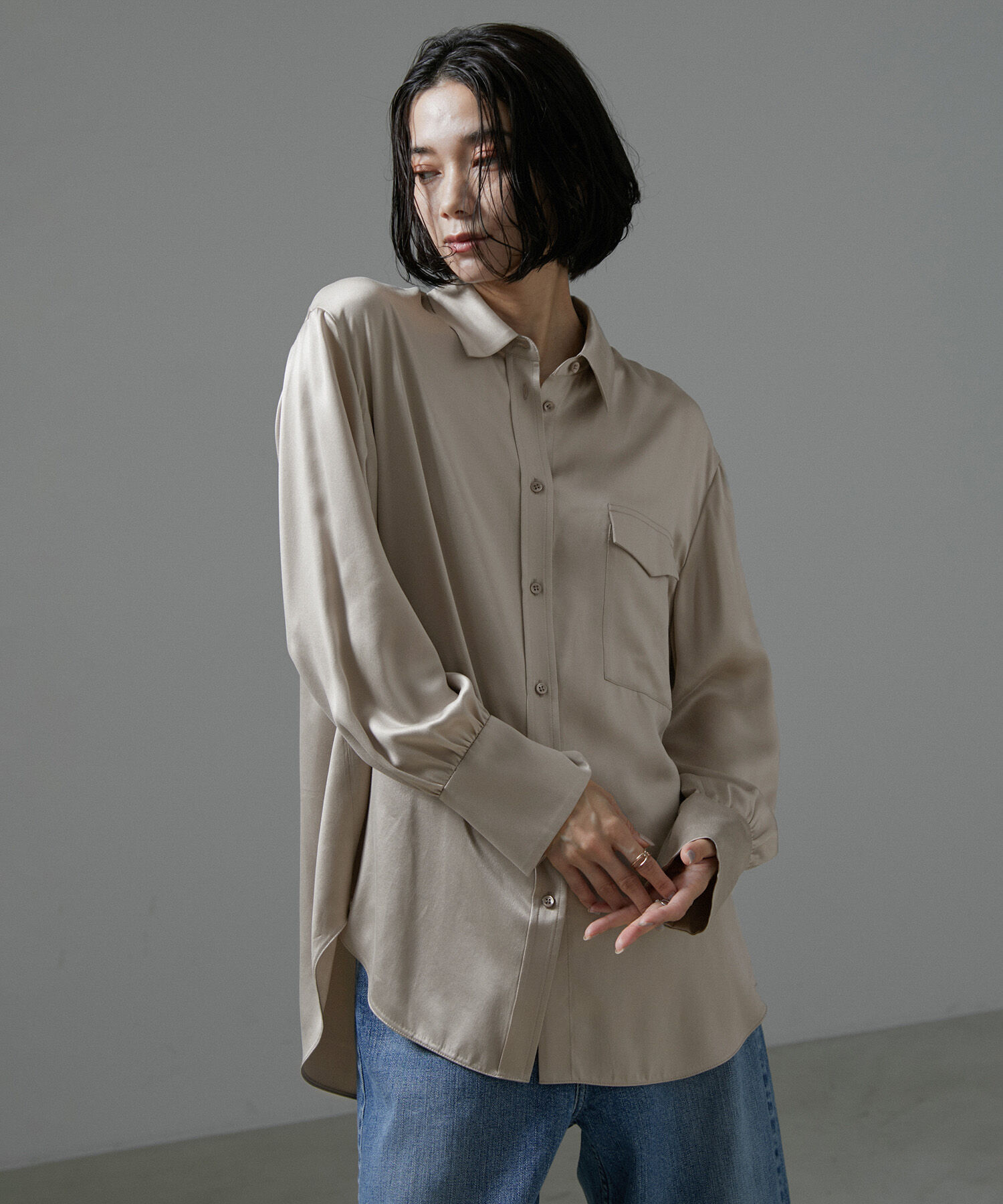 SALON adam et rope'「[24AW]GENTLE SILK シャツブラウス【セットアップ対応】」|シャツ・ブラウス|