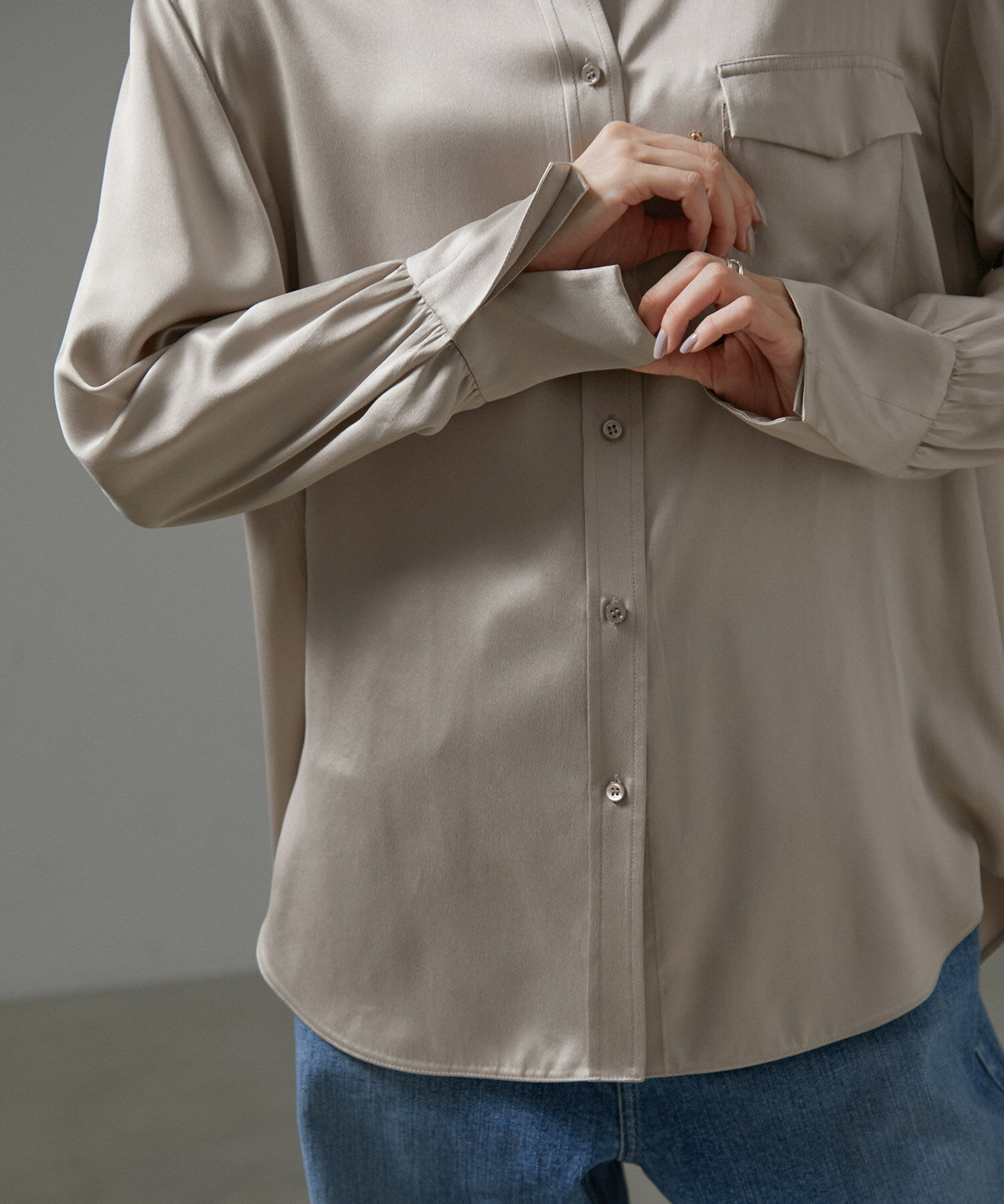 SALON adam et rope'「[24AW]GENTLE SILK シャツブラウス【セットアップ対応】」|シャツ・ブラウス|