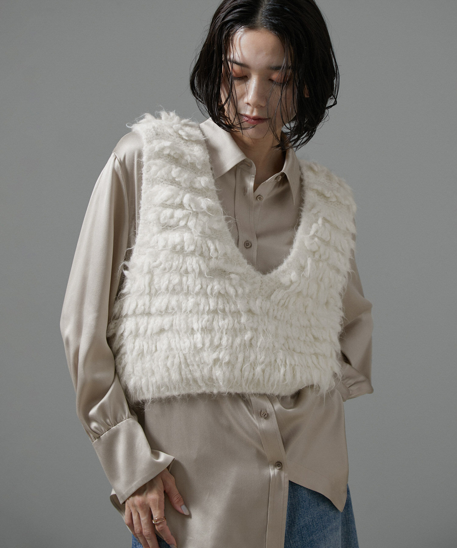SALON adam et rope'「[24AW]GENTLE SILK シャツブラウス【セットアップ対応】」|シャツ・ブラウス|