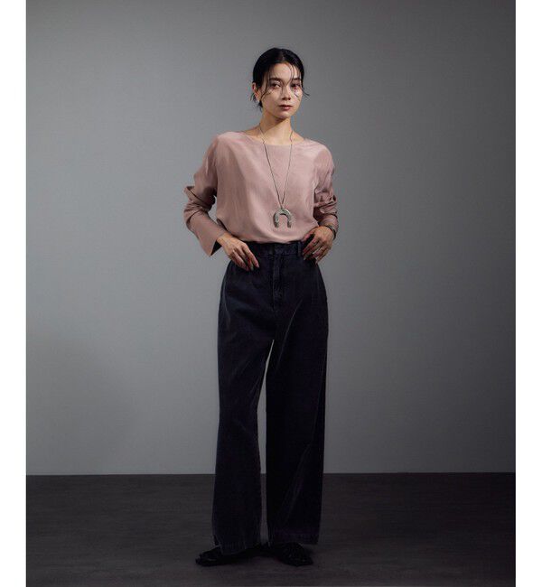 SALON adam et rope'「[25AW]GENTLE SILK ロングスリーブプルオーバー【セットアップ対応・洗える】」|シャツ・ブラウス|