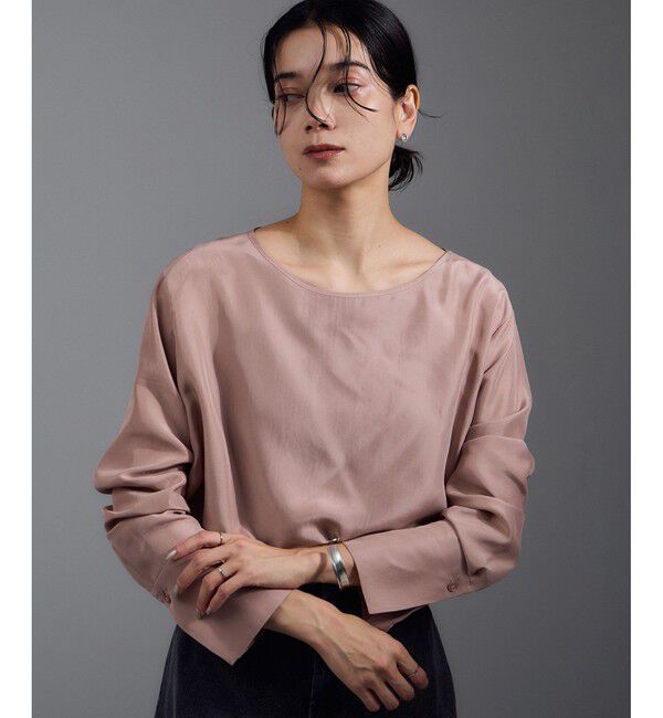 SALON adam et rope'「[25AW]GENTLE SILK ロングスリーブプルオーバー【セットアップ対応・洗える】」|シャツ・ブラウス|