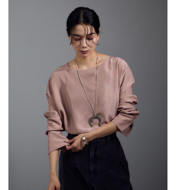 SALON adam et rope'「[25AW]GENTLE SILK ロングスリーブプルオーバー【セットアップ対応・洗える】」|シャツ・ブラウス|