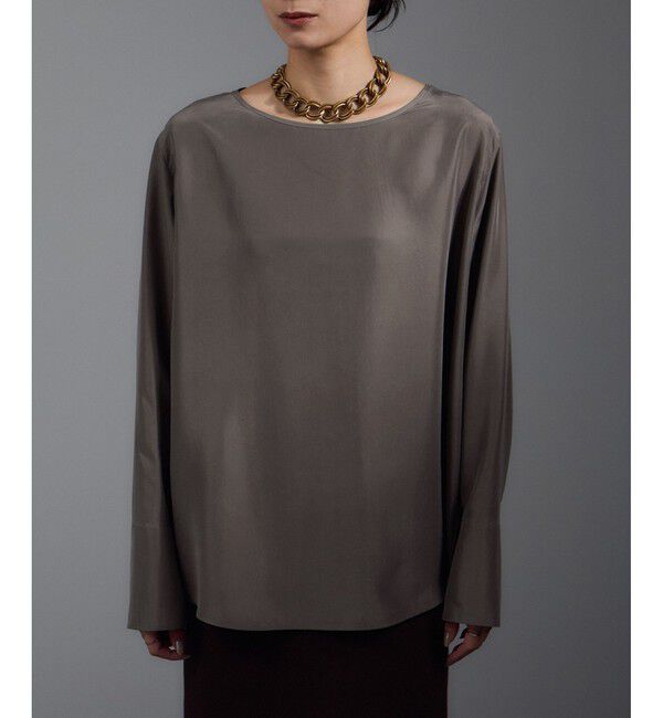 SALON adam et rope'「[25AW]GENTLE SILK ロングスリーブプルオーバー【セットアップ対応・洗える】」|シャツ・ブラウス|